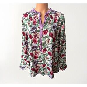 Matilda Jane Once Upon A Time Dusk or Dawn Floral Tunic Top Blouse Medium M